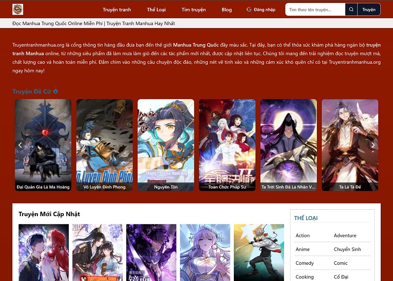 Truyentranhmanhua.org: Giải mã sức hút truyện tranh manhua Trung Quốc online cho người mới